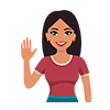 A person waving goodbye