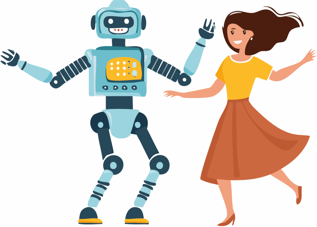 A bot dancing with a woman